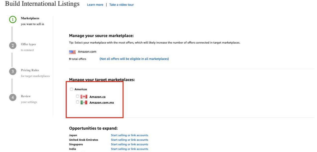 Registering with Amazon Global Selling. Step 5