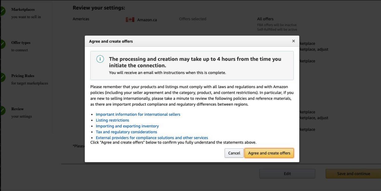 Registering with Amazon Global Selling. Step 7