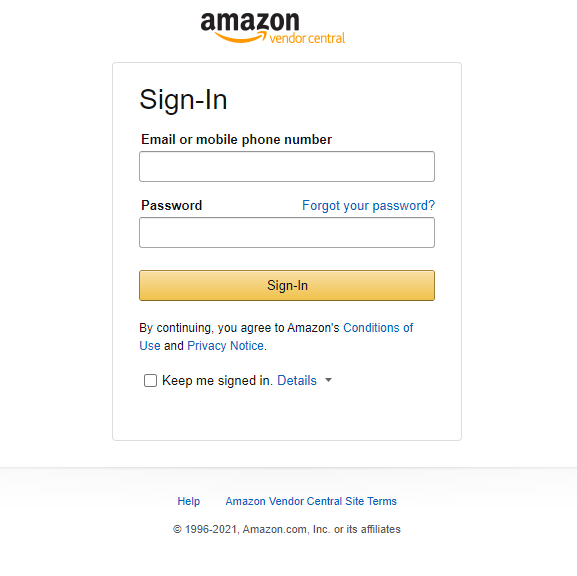 Amazon Vendor Central
