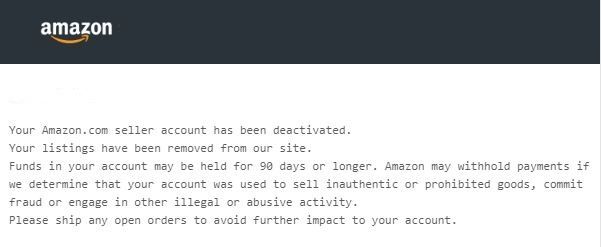 Amazon account deactivated