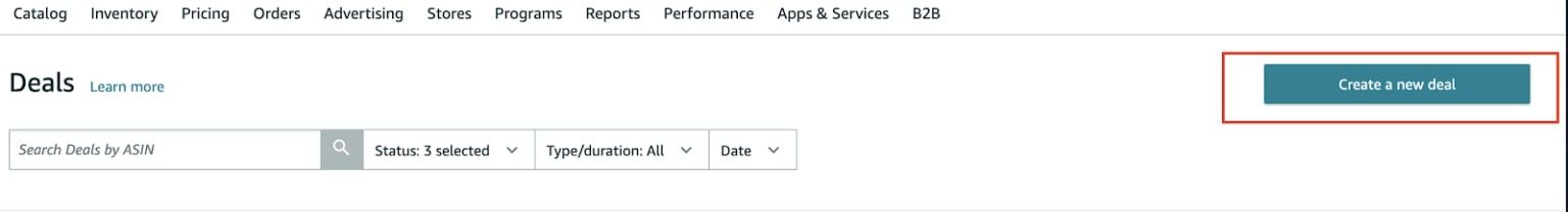 Schedule deals in your Seller Central. Step 1