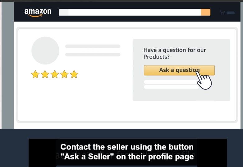 Amazon buyer can contact 3P using "Ask a seller" button
