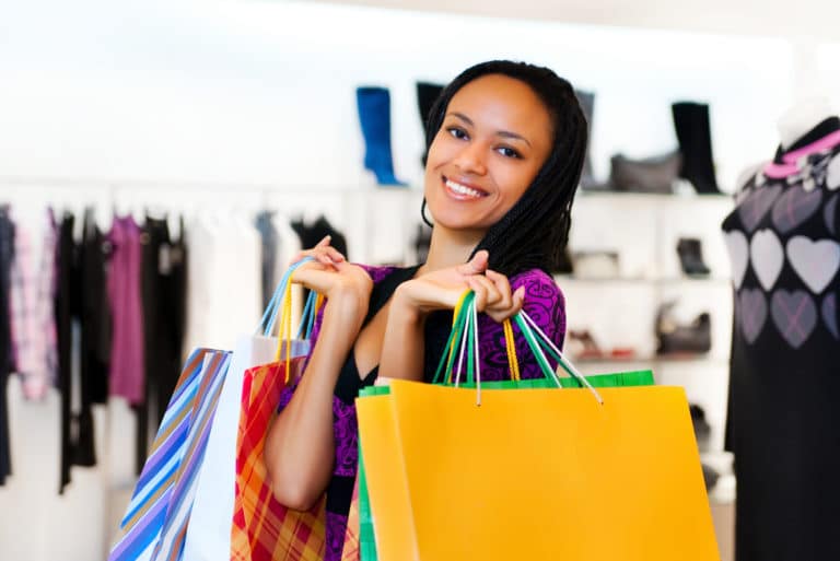 Young lady shopping