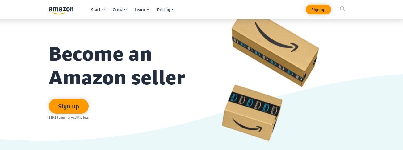 Amazon Seller Account signup page