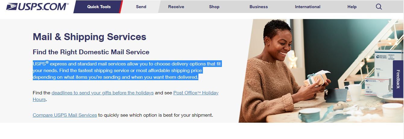Choose the USPS delivery option that suits you best