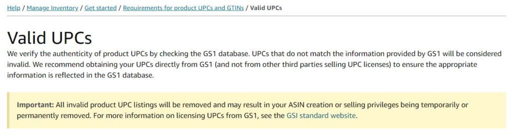 Amazon is now checking each product’s UPC against the GS1’s database