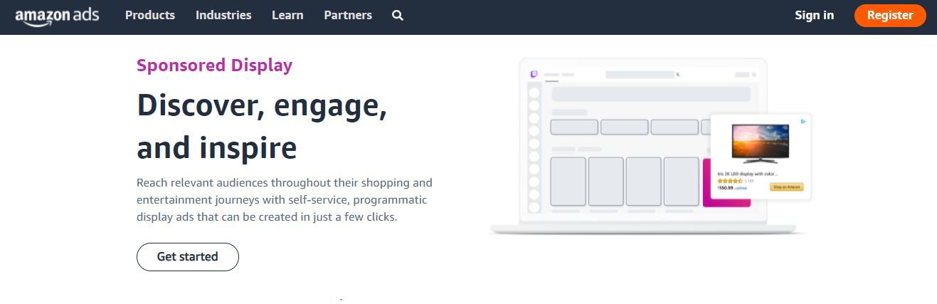 Amazon Sponsored Display webpage