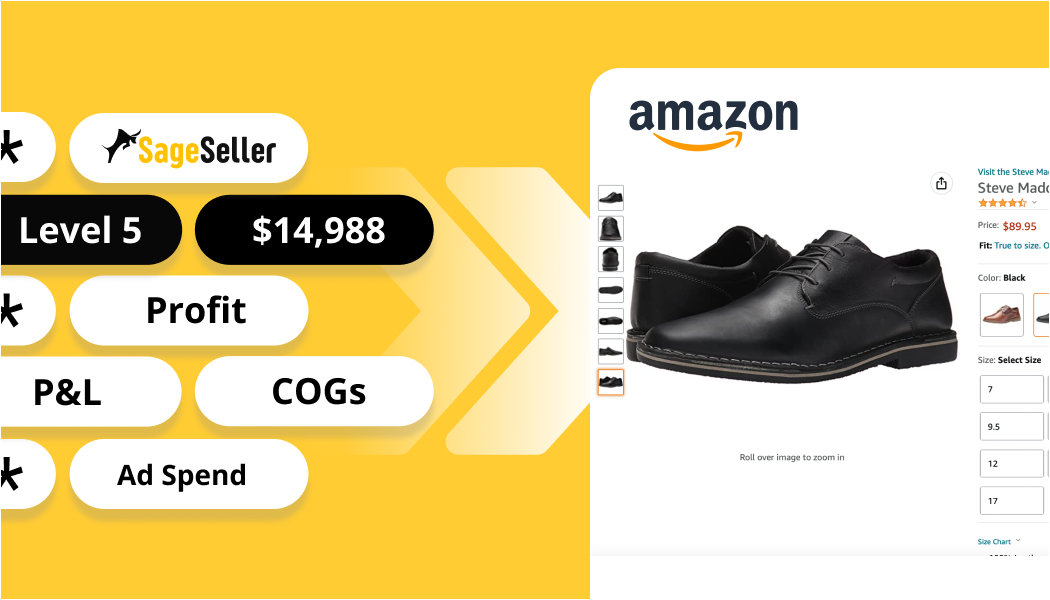 $14 998 sales on Amazon for 7 month.  Case study of selling Men's Shoes