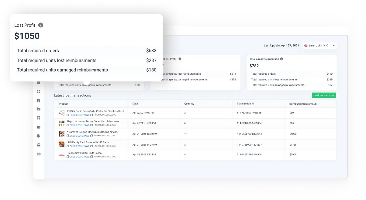 SageSeller's FBA inventory reimbursements