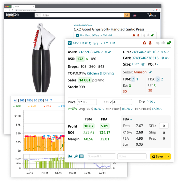 On-page FBA & FBM Calculator