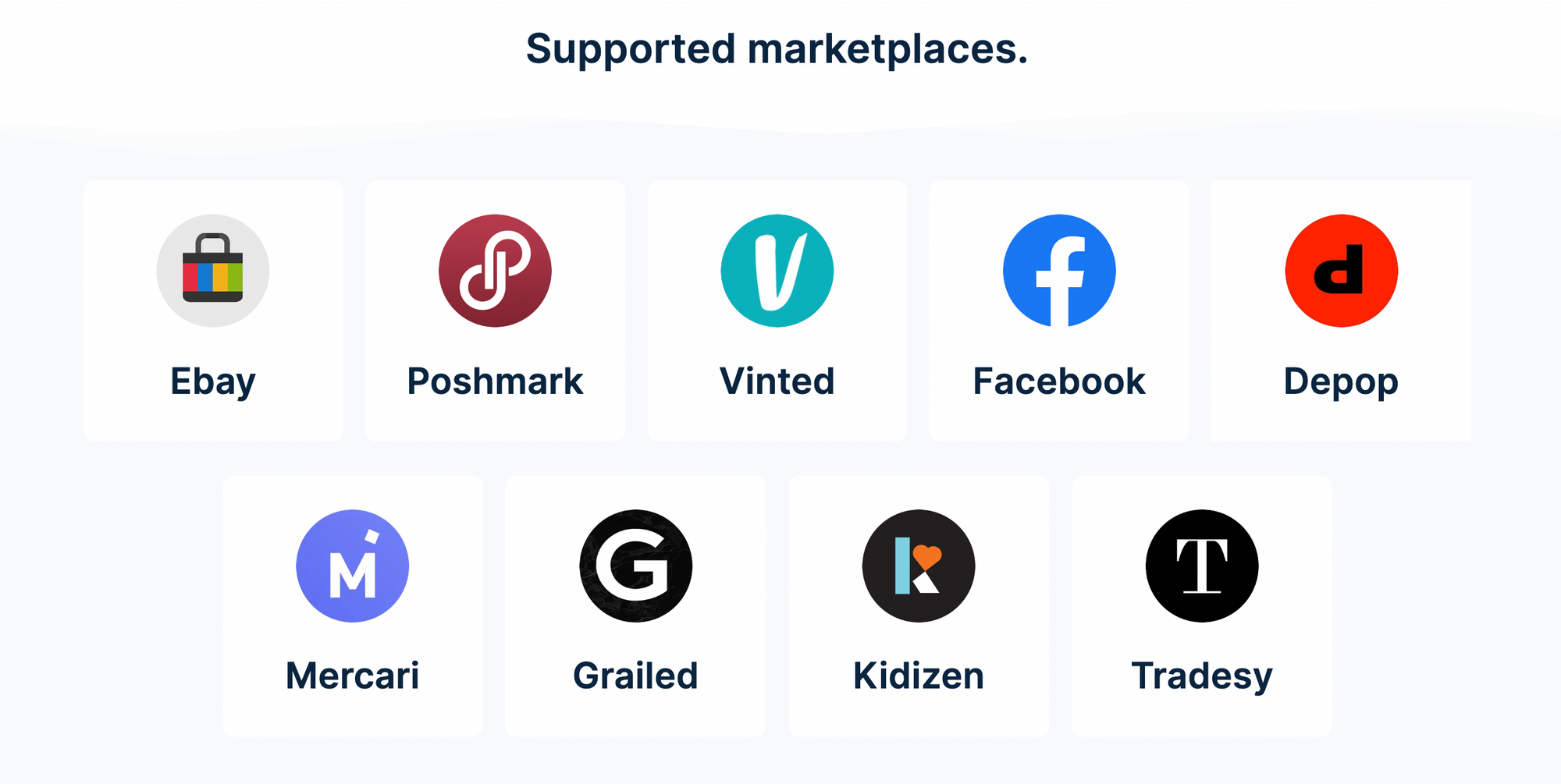 CrossList supports nine different marketplaces