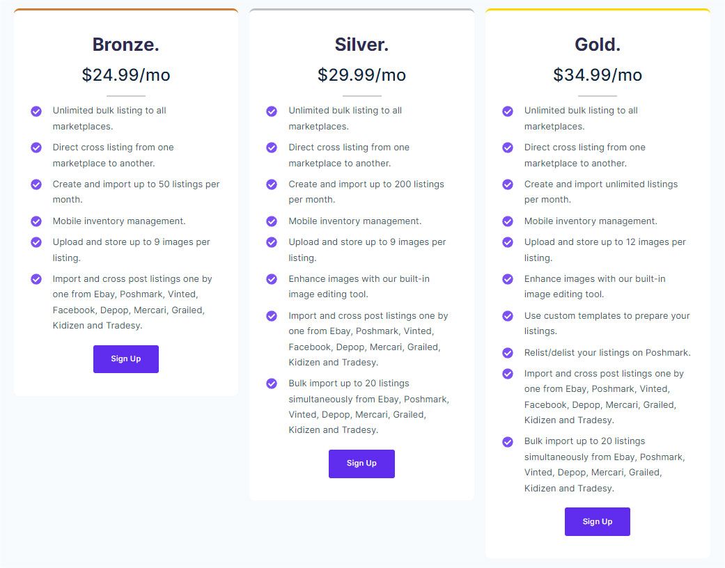 Crosslist has quite attractive pricing plans