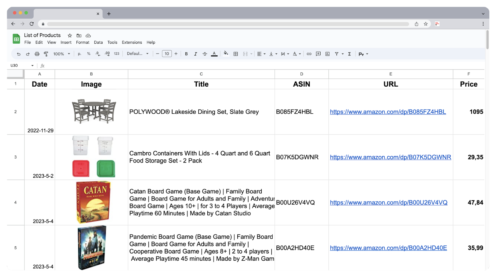 Exporting product research results to Google Sheets with Seller Assistant App